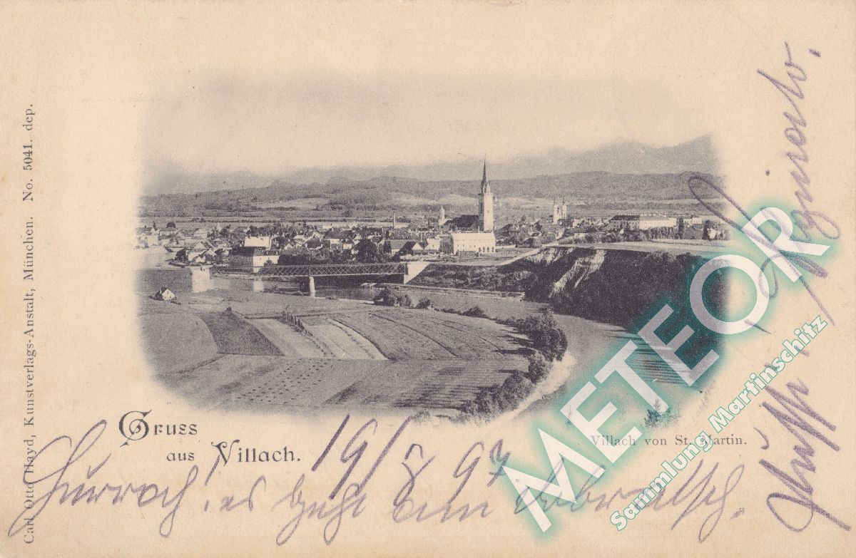 1897 - Villach, Ansicht von St. Martin - Kunstverlags-Anstalt Carl Otto Hayd, Muenchen - Nr. 504
