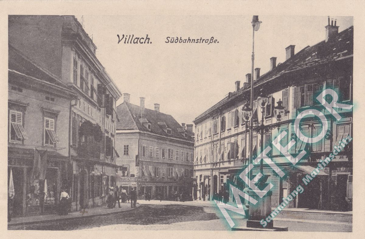 1918 - Villach, Suedbahnstraße mit Hotel Mosser - Verlagsanstalt Bogensberger, Villach - Nr. 1027